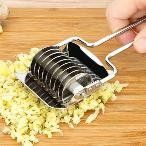 Vista 4 de Cortador de fideos para pasta, máquina manual de espaguetis de pasta de acero inoxidable, cortador de masa para fideos caseros, rodillo de celosía