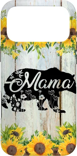 Vista 22 de Mama Bear Rustic Woodgrain Sunflowers Farmhouse Country Mom Case for iPhone 17