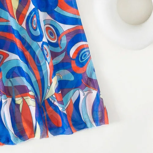 Vista 7 de Traje de baño de 3 piezas para mujer, estampado floral, ropa de playa para mujer, bikini de cintura alta con kimono #