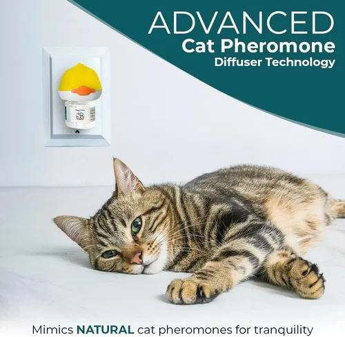 Vista 2 de Difusor calmante para gatos para aliviar el estrés - Spray disuasorio natural para gatos para reducir el estrés, la pulverización