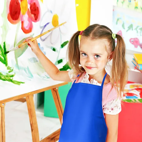 Vista 5 de CHRORINE Paquete de 6/12/24 Delantales de Pintura para Niños Pequeños Delantales de Arte para Niños Delantal de Pintura Bata para Pintura Cocina