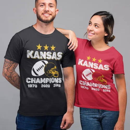 Vista 2 de Kansas City Champions 2023 - Camiseta para hombre, camisetas de Kansas para hombre, ganadores del día del partido de fútbol