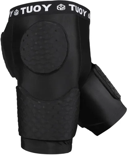 Vista 9 de TUOY Adult Padded Compression Shorts 5-Pad Football Girdle Hip Thigh Protector