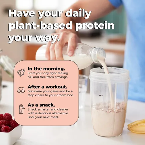 Vista 8 de Future Kind Proteína vegana en polvo, vainilla, proteína vegetal de guisantes para músculos magros con hierro y fibra, sin suero de leche, sin