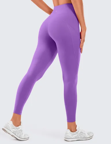 Vista 2 de CRZ YOGA - Leggings de entrenamiento para mujer sensación de desnudez, pantalones de yoga de cintura alta con bolsillos laterales, mallas atléticas
