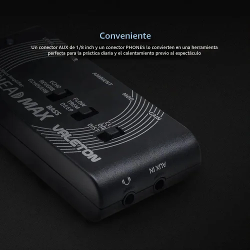 Vista 4 de Valeton Rushead Max - Amplificador de bolsillo portátil para bajo, cargador USB, multiefectos