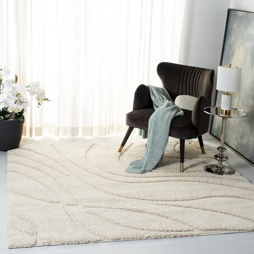 Vista 15 de Safavieh Florida Shag Collection - Alfombra de área de 2 x 3 pies, color crema/beige, diseño geométrico, felpa de 1.2 pulgadas de grosor, ideal
