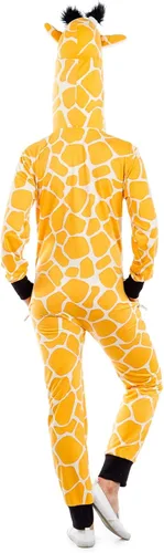 Vista 2 de Tipsy Elves Divertido disfraz de jirafa de Halloween con capucha estilo animal de peluche para mujer