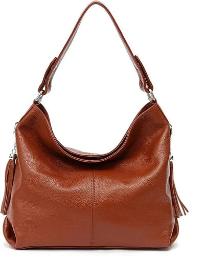 Vista 80 de Moda suave cuero genuino borla mujer bolso señoras hombro mensajero hobo bolso