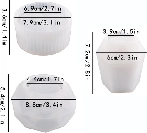 Vista 6 de Molde de silicona para macetas suculentas, moldes de hormigón y molde de cemento para hacer macetas pequeñas y jarrones
