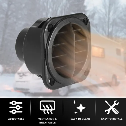 Vista 6 de X AUTOHAUX 4 unids salida de ventilación de aire caliente 1.654 in calentador de coche conducto tubo de manguera 360 grados giratorio aparcamiento