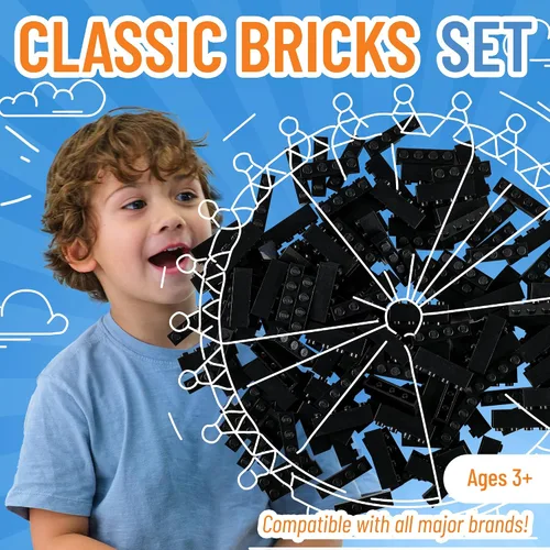 Vista 2 de Strictly Briks - Classic Briks - Kit de iniciación de construcción 100 % compatible con todas las principales marcas de bloques