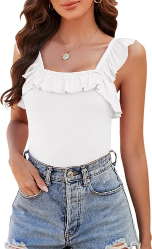 Vista 3 de WAYMAKER Mono sin mangas con cuello cuadrado y tirantes acanalados para mujer