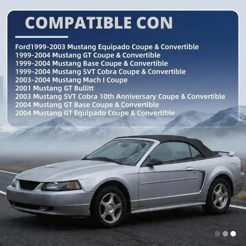 Vista 2 de PIT66 2 piezas, panel de rejilla de ventilación para limpiaparabrisas compatible con 99-04 Ford Mustang GT SVT