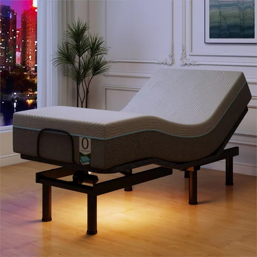 Vista 6 de Vipbear Base de cama ajustable individual XL, marco de cama de masaje doble cabezal y reposapiés, cama eléctrica con control remoto inalámbrico