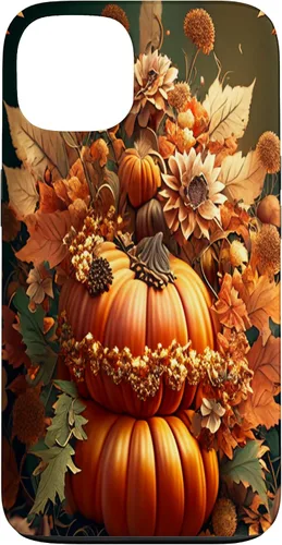 Vista 7 de iPhone 16 Vintage hojas caídas otoño calabaza especia feliz otoño caso