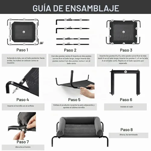 Vista 7 de RRPETHOME Cama Grande Elevada de Refrigeración para Perros, Cuna Elevada para Perros Grandes, Cama Elevada para Mascotas al Aire Libre, Cama