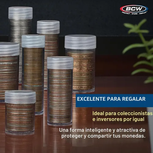 Vista 8 de BCW Tubos de monedas de medio dólar para Kennedy Half Dollars, herméticos