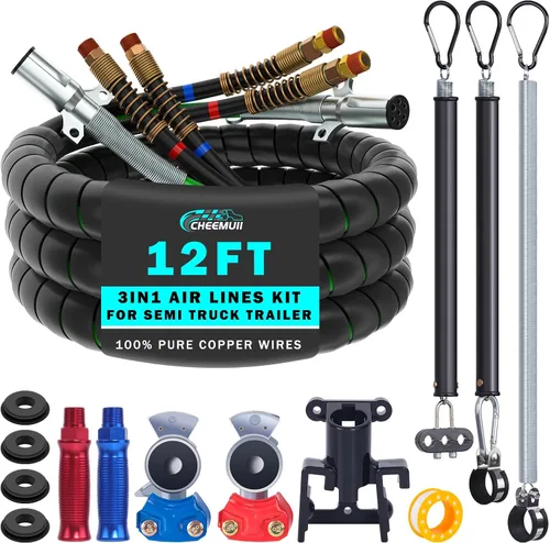 Vista 13 de CheeMuii 15FT semi camión líneas de aire kit 3-en-1 mangueras de aire