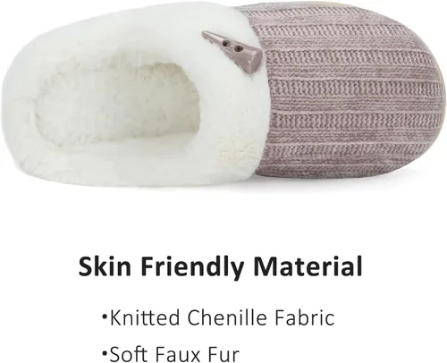 Vista 4 de NineCiFun Pantuflas cómodas de casa para mujer, de espuma viscoelástica, mullidas, para interiores, exteriores, antideslizantes, para el hogar