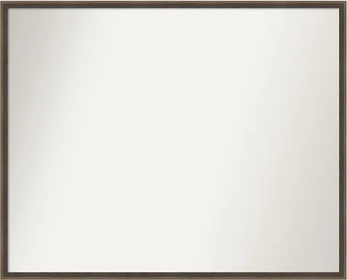 Vista 67 de Amanti Art Brown Bathroom Mirror for Over Sink, 21x33 Custom Made Hardwood Wedge Mocha Rectangle Vanity Mirror, Large Modern Wood Frame, Hangs