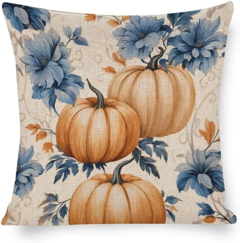 Vista 12 de Fundas de almohada decorativas con diseño de calabaza blanca en acuarela para sofá, muebles de patio, decoración del hogar, 16 x 16 pulgadas