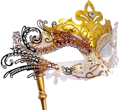 Vista 7 de Máscara veneciana para mujeres y hombres, para fiesta de disfraces, baile de graduación, Halloween, Mardi Gras
