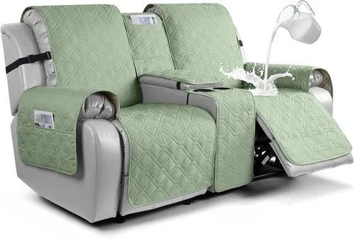 Vista 21 de VANSOFY Funda para Sofá de Dos Plazas Reclinable con Consola 100% Impermeable Fundas de Sofá Antideslizantes Funda de Sofá Reclinable Dividida Azuree