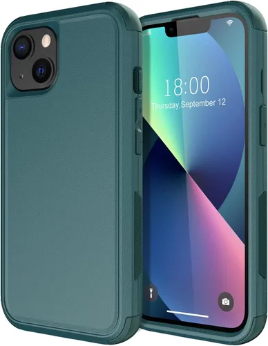 Vista 17 de Diverbox - Funda para iPhone 13 a prueba de golpes, caídas y polvo, funda de protección resistente para iPhone 13 de Apple, color negro
