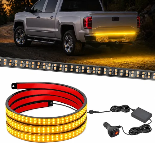 Vista 18 de Nilight - Tira de luz LED para plataforma trasera de 30 pulgadas de UTV, 204 LED, luces de freno ámbar, luces intermitentes rojas, compatible