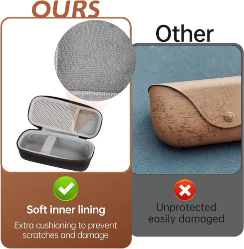 Vista 4 de Funda protectora rígida para lentes inteligentes Ray-Ban Meta, compatible con WayfarerSkylerHeadliner y caja de carga, funda duradera para gafas