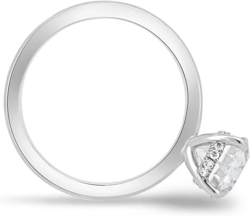 Vista 8 de Anillos de compromiso de moissanita de oro macizo de plata 925 de 10 quilates y 14 quilates y 18 quilates para mujer Juego de anillos de boda