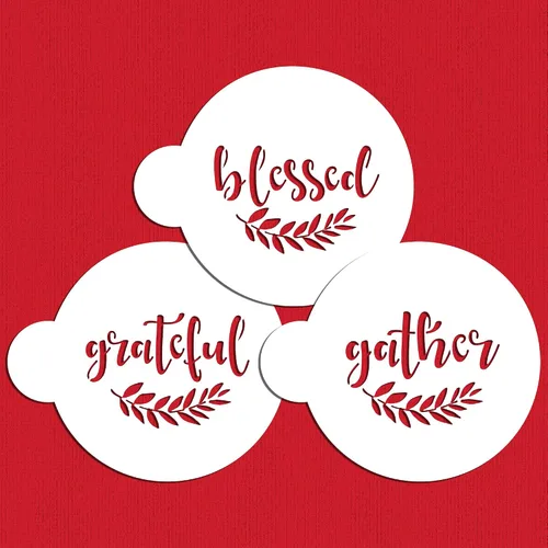 Vista 6 de Plantilla de galletas Grateful, Blessed And Gather C993 de Designer Stencils