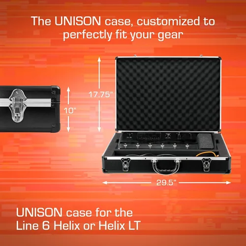 Vista 5 de ANALOG CASES Line 6 Helix/Helix LT - Estuche rígido UNISON ligero Ultra-Lightweight and Durable Aluminum Case, Die-Cut Foam Padded Interior With