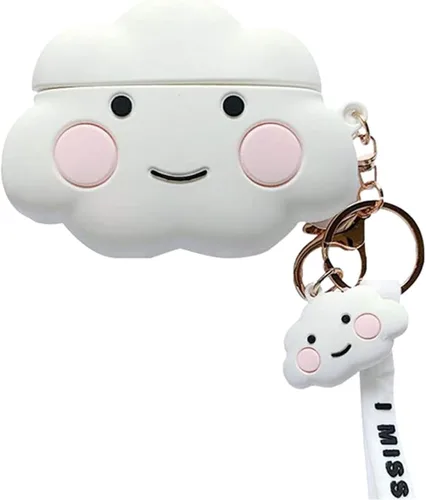 Vista 18 de Linda funda para Airpods, divertida y creativa 3D con forma de frutas y verduras con soporte de hebilla de anillo, funda de silicona suave a prueba