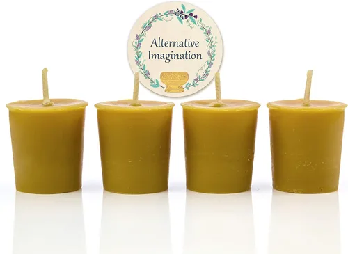 Vista 12 de Alternative Imagination Beehive - Velas votivas – Paquete de 4 velas de cera de abeja pura vertidas a mano con mechas de algodón – Sin perfume,
