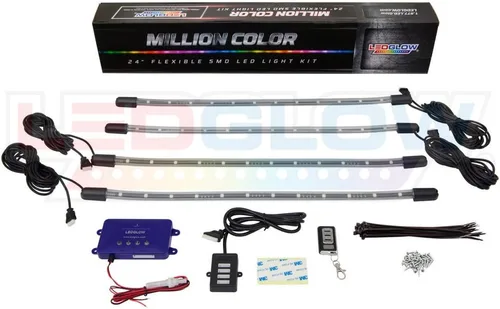 Vista 5 de LEDGlow - Kit de luces LED de millones de colores para debajo de carritos de golf, 4 piezas, luces de neón para carrocería, tubos flexibles