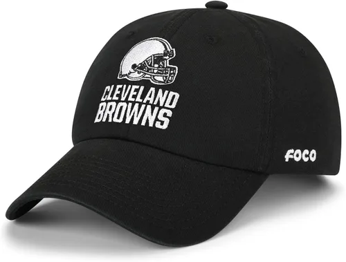 Vista 30 de FOCO NFL Gorras y Gorras Casuales para Hombres con Logotipo de Equipo de la NFL, Negro y Blanco