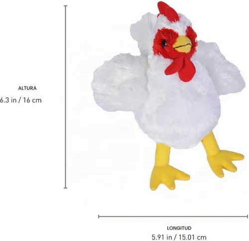 Vista 5 de Wild Republic Hug'ems - Mini animal de peluche de pollo, 7 pulgadas