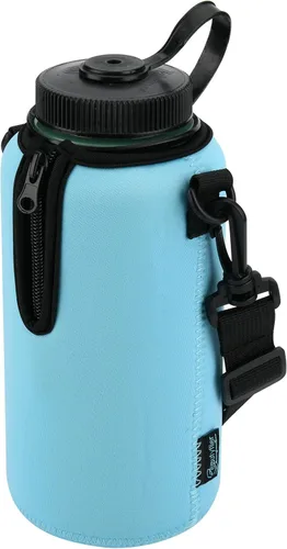 Vista 12 de Beautyflier Funda aislante de neopreno para botella de agua, compatible con botella de agua Nalgene de 32 onzas, con correa de hombro ajustable