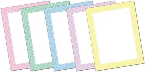 Vista 17 de Papel para impresora láser y de inyección de tinta con membrete de lunares (25 hojas, negro sobre blanco)