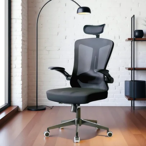 Vista 13 de Silla de oficina ergonómica, sillas de escritorio cómodas de 350 libras con soporte lumbar para espalda, sillas de computadora de malla con ruedas