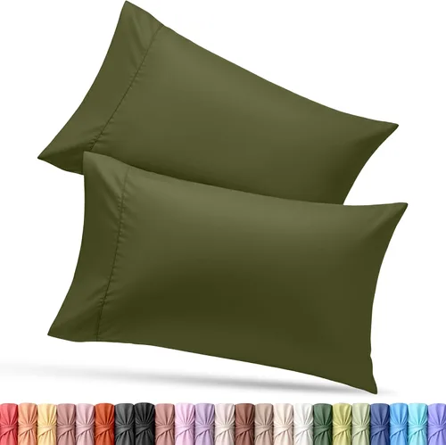 Vista 24 de Utopia Bedding - Juego de 2 fundas de almohada tamaño estándar, con cierre de sobre, tela de microfibra cepillada suave, resistentes al encogimiento