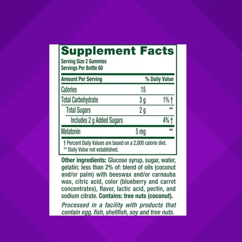 Vista 4 de Vitafusion Vitaminas gomosas de melatonina extra fuertes, 5 mg, 120 unidades de gomitas