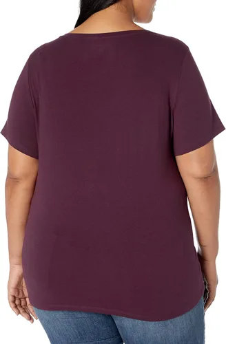 Vista 4 de Tienda Essentials womens Plus Size Classic-fit Short-sleeve V-neck T-shirt