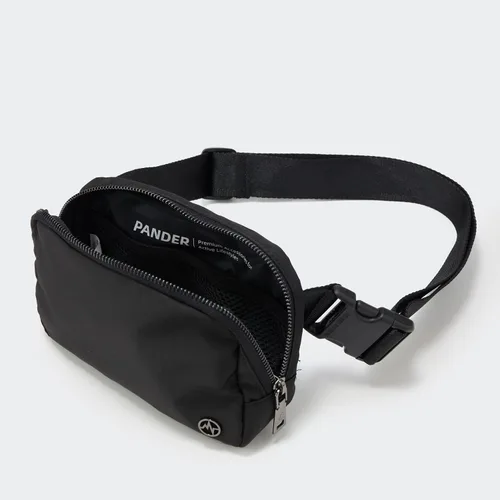 Vista 3 de Bolsa de Cinturón Pander para Mujeres, Riñoneras de Moda, Bolsas Cruzadas, Bolsa de Cinturón con Correa Ajustable, Negro, Talla única, Sólido
