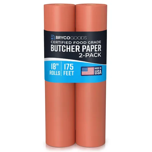 Vista 12 de Bryco Goods Rollo de papel de carnicero, sin blanquear, sin encerar, sin recubrimiento, apto para ahumar todas las variedades de carne, papel