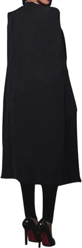 Vista 2 de SOMTHRON Capa larga abierta para mujer, con mangas abiertas, capa de gabardina, parte delantera abierta, chaqueta de crepé