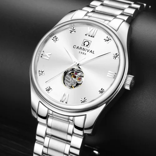 Vista 3 de TEINTOP Carnival His or Hers Reloj mecánico automático para parejas para hombres y mujeres Set de 2
