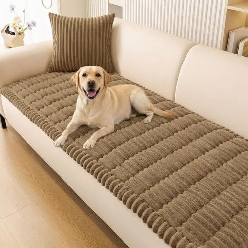 Vista 36 de Smiry - Funda para sofá para perros lavable, fundas para sofá de mascotas no deslizantes y peludas para sofá de 3 cojines, aptas para mascotas